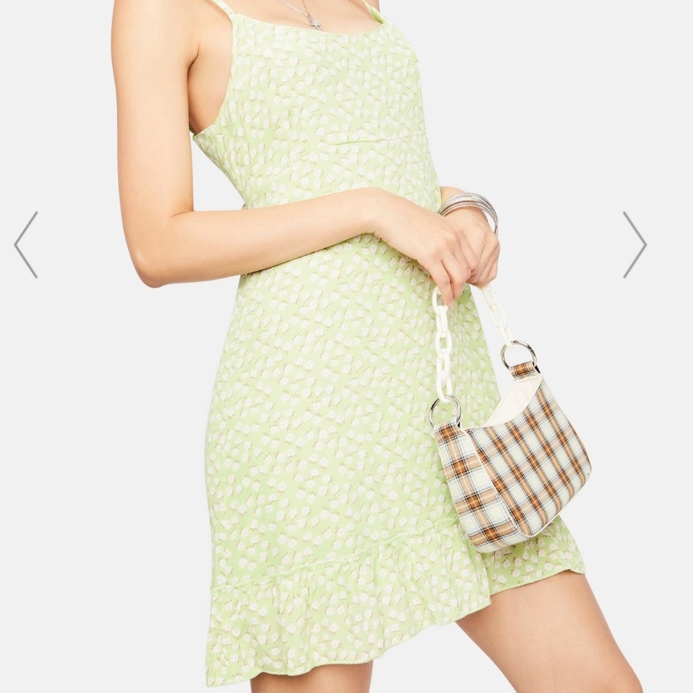 Lime collect call floral mini dress NEW dolls kill - Picture 4 of 4